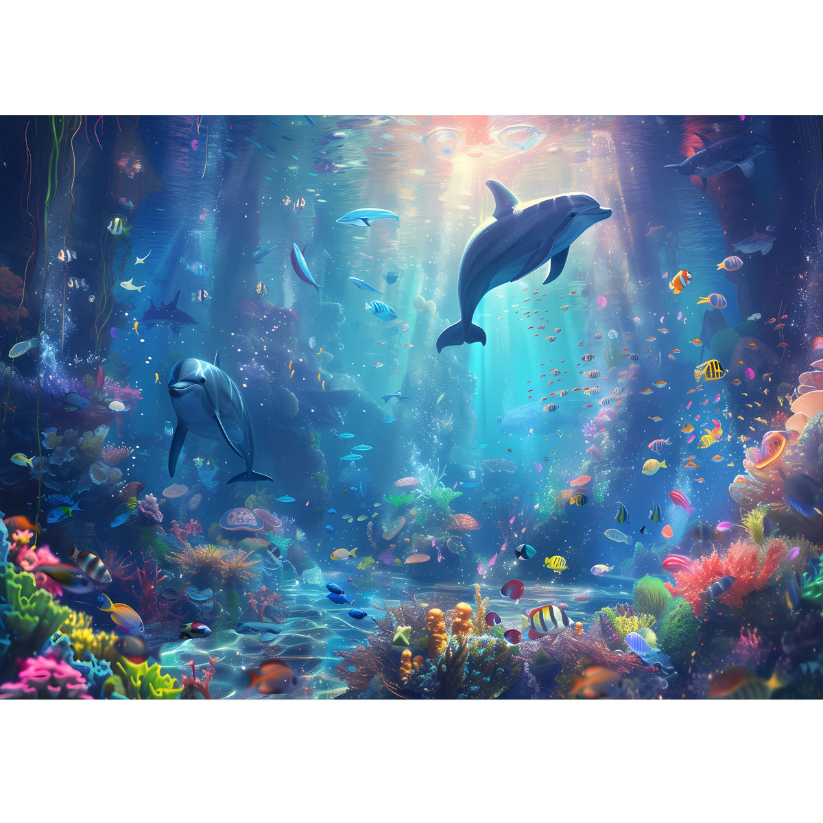 Wooden Jigsaw Puzzle 1000-Piece for Adults – Relaxing Gift Idea & Elegant Home Décor Artwork with Full-Size Poster, Premium Stress Relief Activity - Underwater World 1