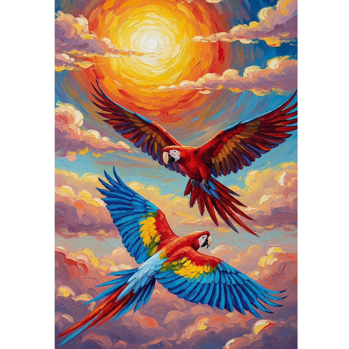 1000-Piece Premium Wooden Jigsaw Puzzle for Adults – Oil Painting-Parrot Soaring | Artisan Crafted, Whimsical Shapes & Unique Designs, Best Relaxation Gift