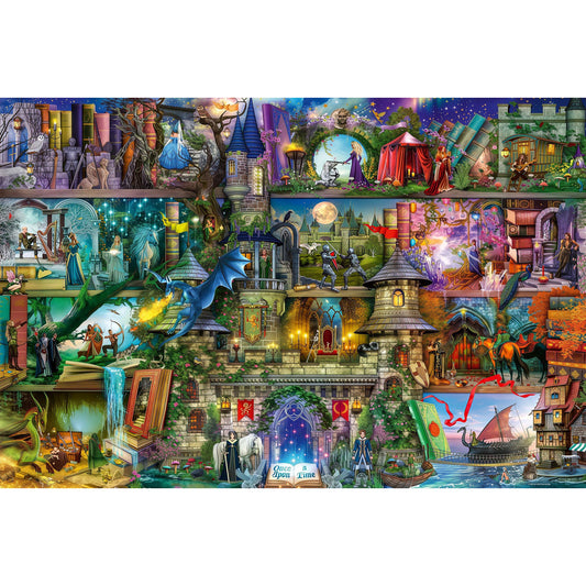 1000-Piece Premium Wooden Jigsaw Puzzle for Adults – Fairy Tale Castle | Artisan Crafted, Whimsical Shapes & Unique Designs, Best Relaxation Gift