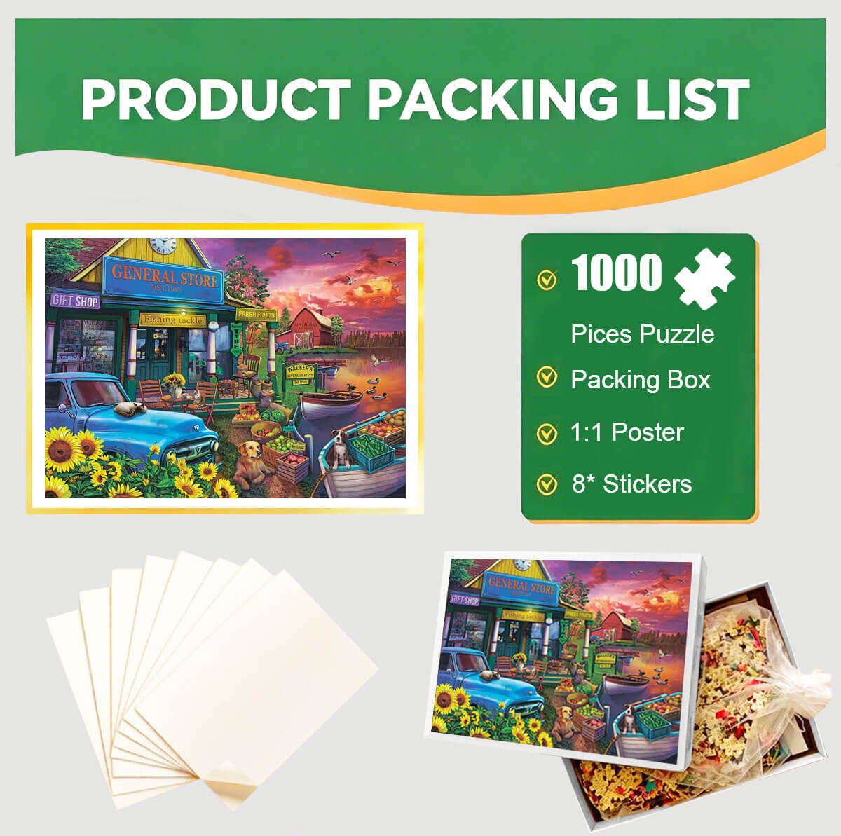 1000-Piece Premium Wooden Jigsaw Puzzle for Adults – Riverside Cottage | Artisan Crafted, Whimsical Shapes & Unique Designs, Best Relaxation Gift