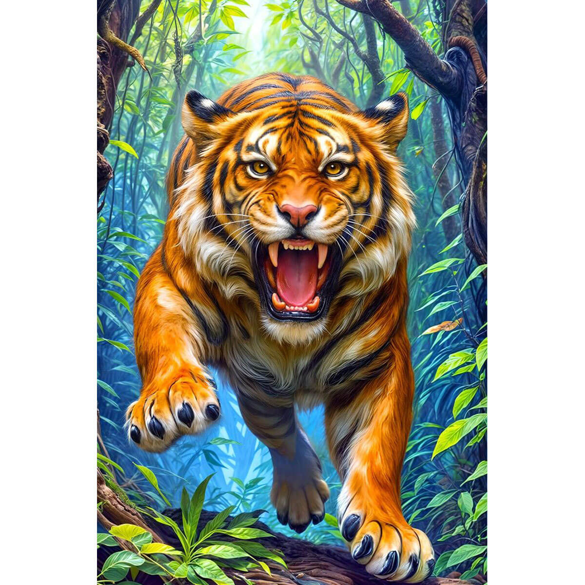 Wooden Jigsaw Puzzle 1000 Piece - Ferocious Tiger