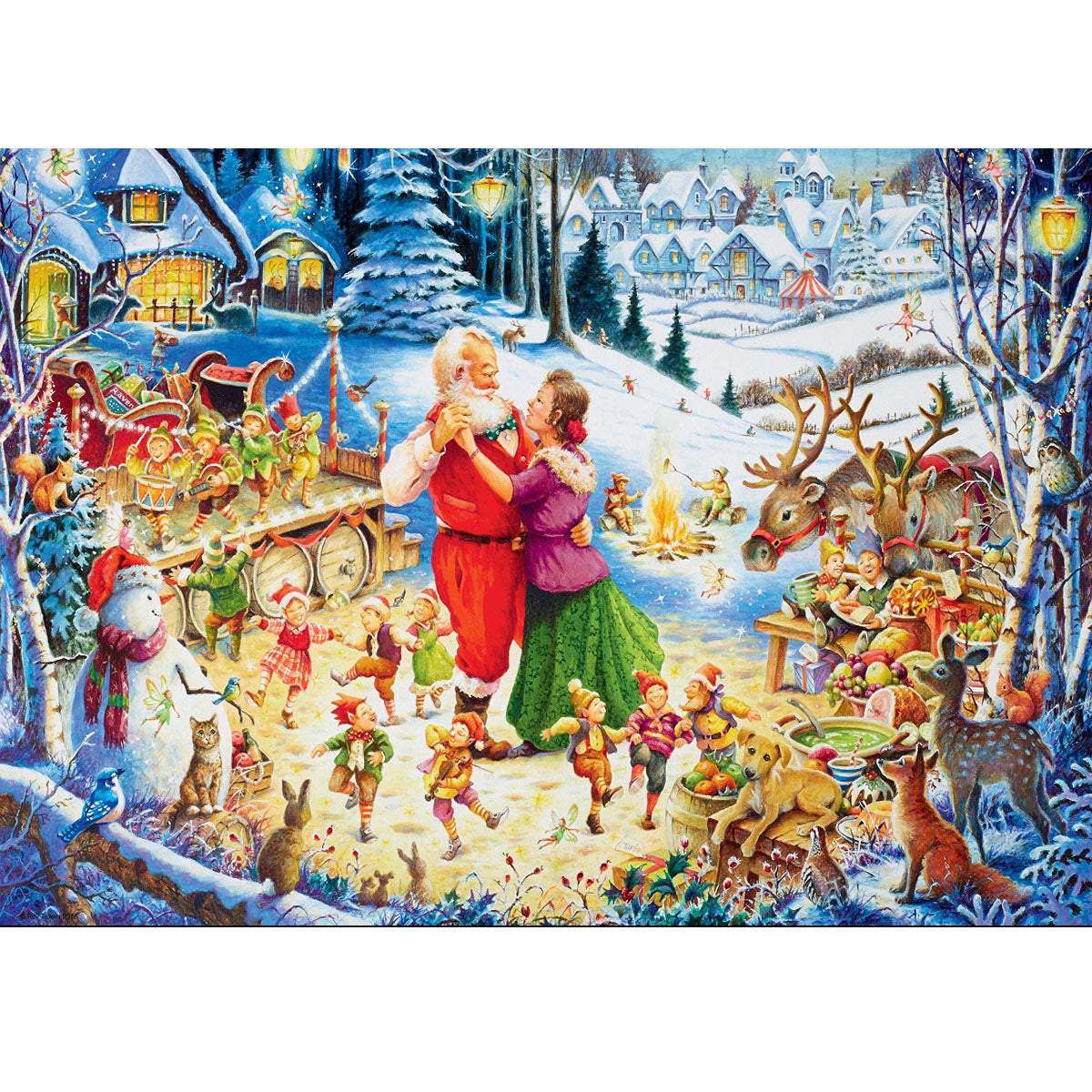 Wooden Jigsaw Puzzle 1000-Piece for Adults – Relaxing Gift Idea & Elegant Home Décor Artwork with Full-Size Poster, Premium Stress Relief Activity - Christmas Party - Artisan Puzzles