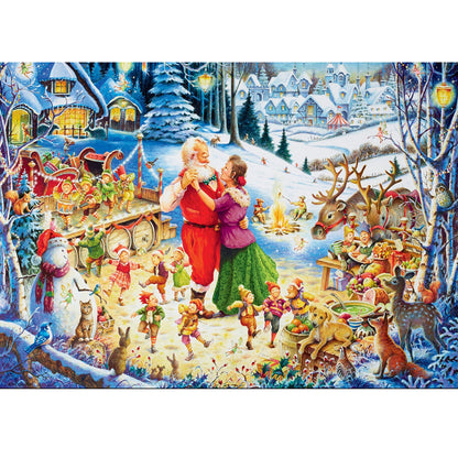 Wooden Jigsaw Puzzle 1000-Piece for Adults – Relaxing Gift Idea & Elegant Home Décor Artwork with Full-Size Poster, Premium Stress Relief Activity - Christmas Party - Artisan Puzzles