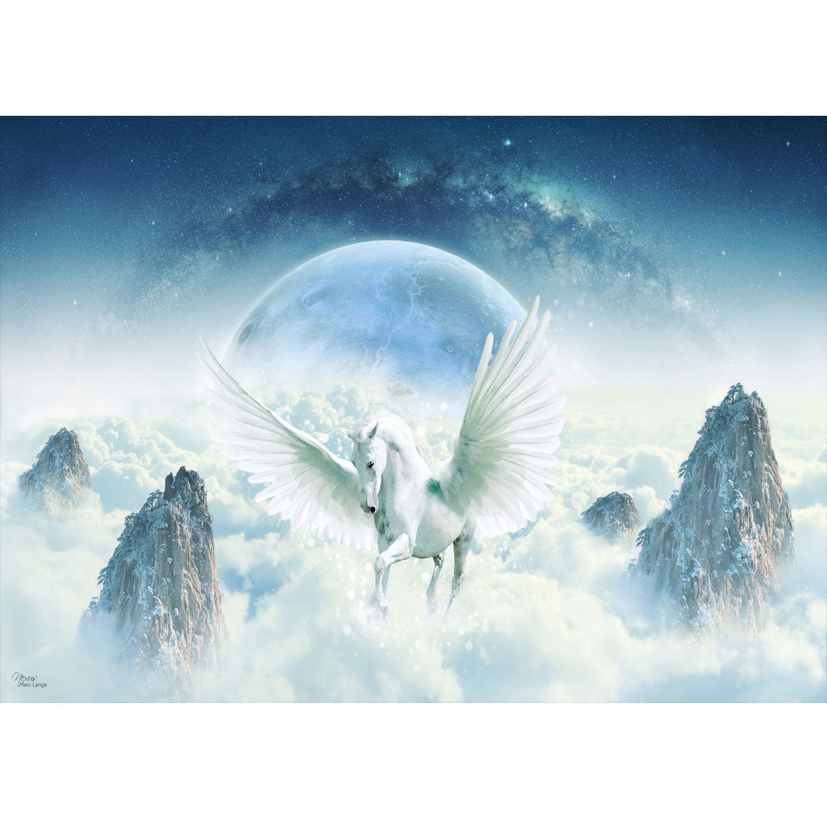 Wooden Jigsaw Puzzle 1000-Piece for Adults – Relaxing Gift Idea & Elegant Home Décor Artwork with Full-Size Poster, Premium Stress Relief Activity - Pegasus