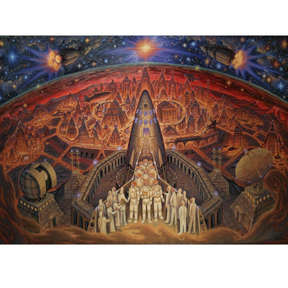 Wooden Jigsaw Puzzle 1000-Piece for Adults – Relaxing Gift Idea & Elegant Home Décor Artwork with Full-Size Poster, Premium Stress Relief Activity - Alien Base - Artisan Puzzles