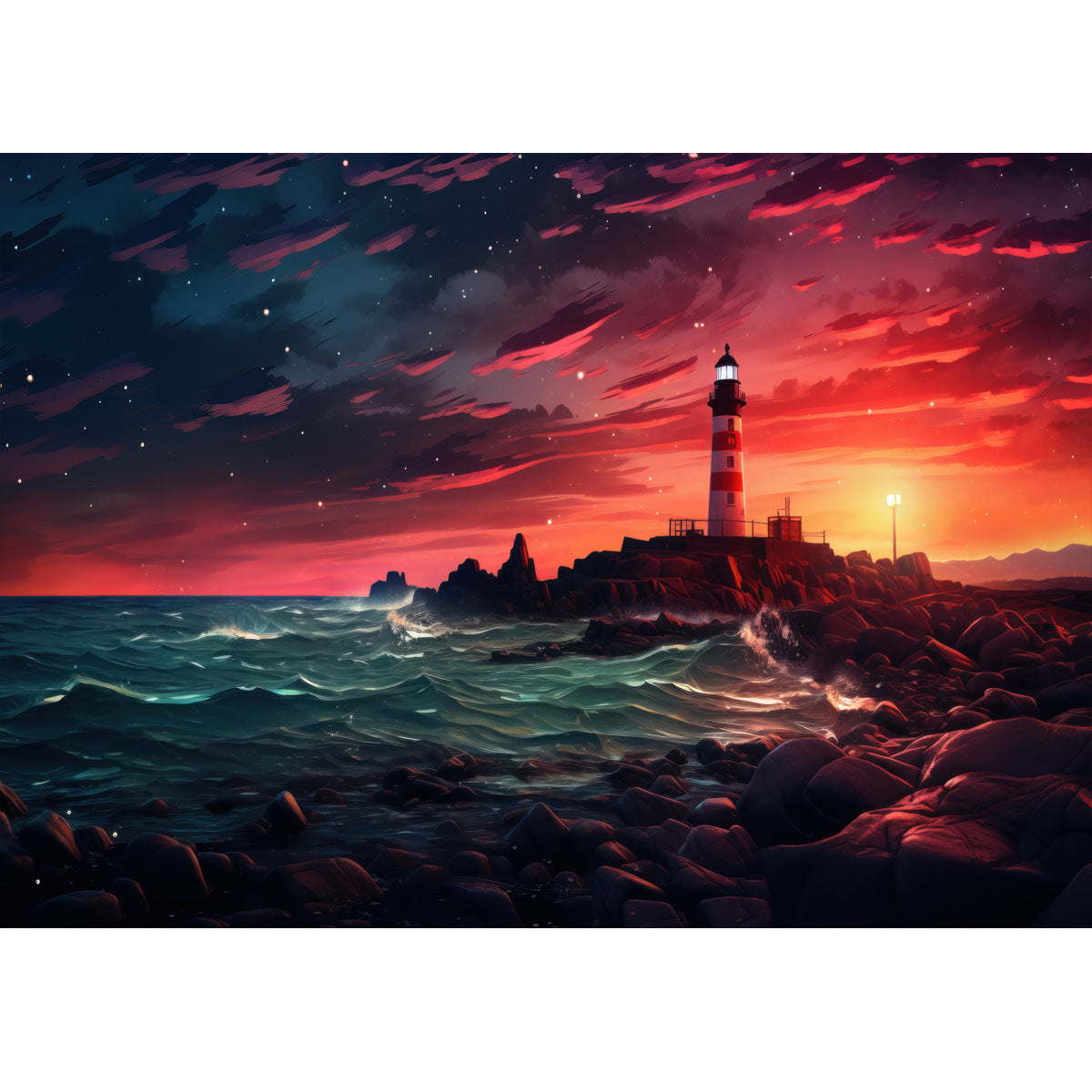 Wooden Jigsaw Puzzle 1000-Piece for Adults – Relaxing Gift Idea & Elegant Home Décor Artwork with Full-Size Poster, Premium Stress Relief Activity - Lighthouse