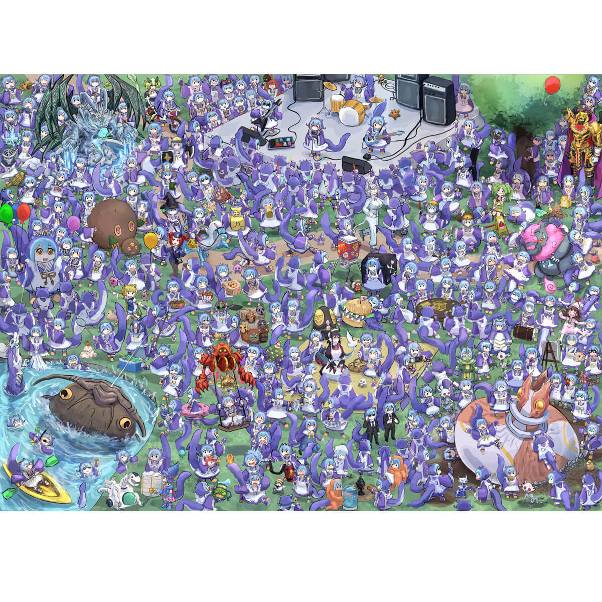 Wooden Jigsaw Puzzle 1000-Piece for Adults – Relaxing Gift Idea & Elegant Home Décor Artwork with Full-Size Poster, Premium Stress Relief Activity - Music Festival