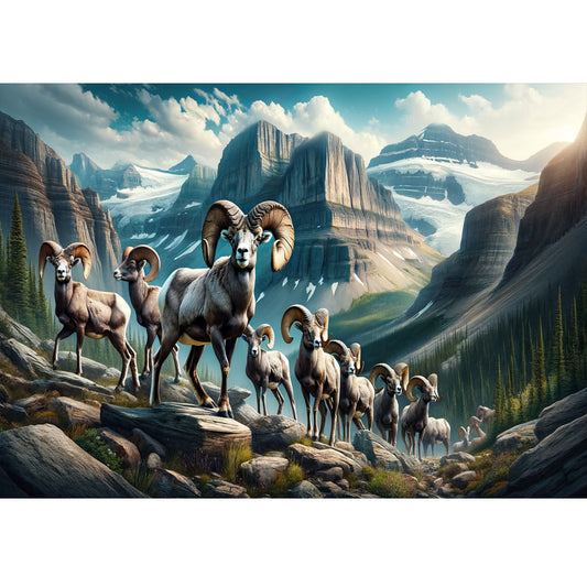 Wooden Jigsaw Puzzle 1000-Piece for Adults – Relaxing Gift Idea & Elegant Home Décor Artwork with Full-Size Poster, Premium Stress Relief Activity - Rock Goat