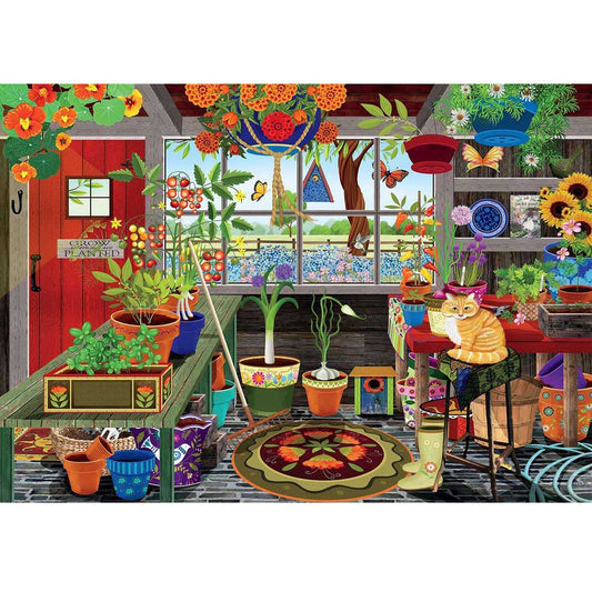 Wooden Jigsaw Puzzle 1000-Piece for Adults – Relaxing Gift Idea & Elegant Home Décor Artwork with Full-Size Poster, Premium Stress Relief Activity - Garden Cottage