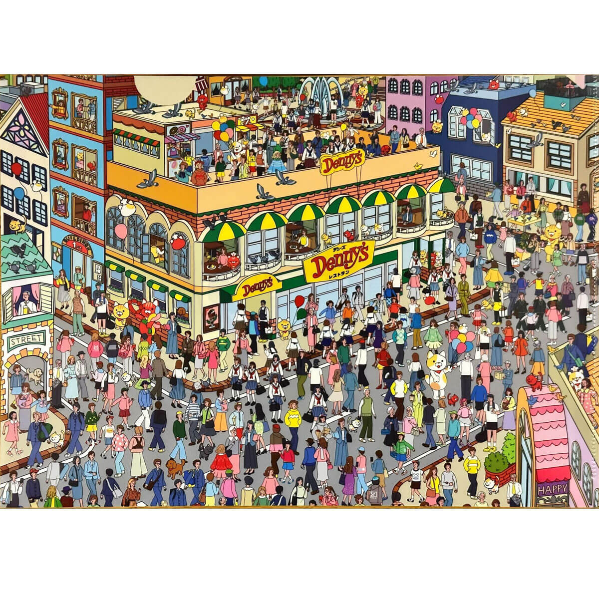 Wooden Jigsaw Puzzle 1000-Piece for Adults – Relaxing Gift Idea & Elegant Home Décor Artwork with Full-Size Poster, Premium Stress Relief Activity - Bustling street