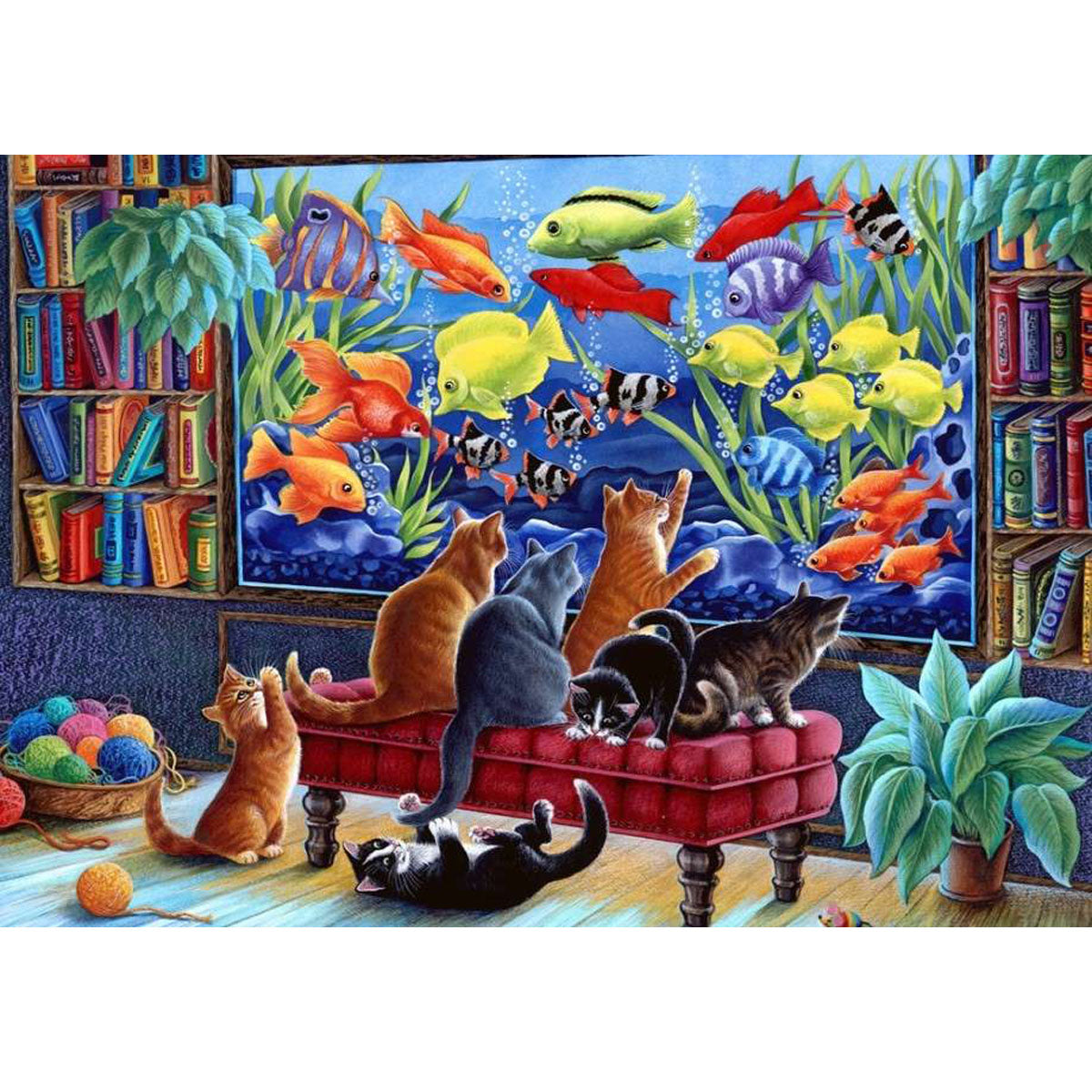 Wooden Jigsaw Puzzle 1000-Piece for Adults – Relaxing Gift Idea & Elegant Home Décor Artwork with Full-Size Poster, Premium Stress Relief Activity - Ornamental Fish