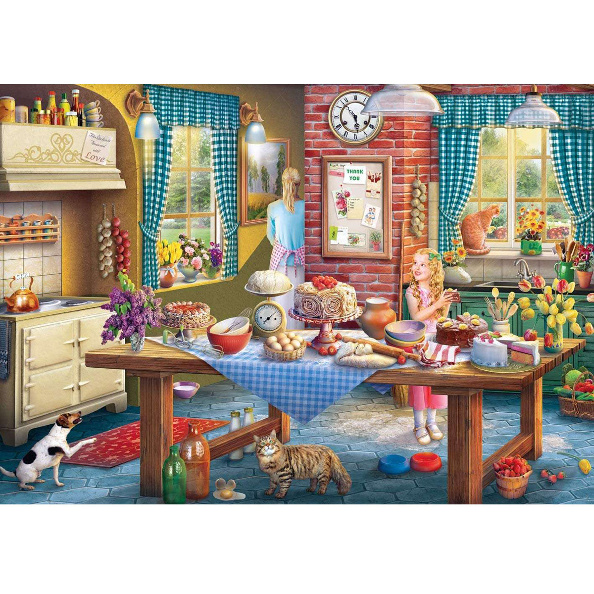Wooden Jigsaw Puzzle 1000-Piece for Adults – Relaxing Gift Idea & Elegant Home Décor Artwork with Full-Size Poster, Premium Stress Relief Activity - Kitchen Baking