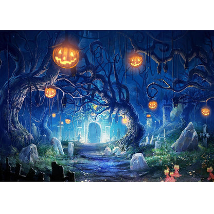 Wooden Jigsaw Puzzle 1000-Piece for Adults – Relaxing Gift Idea & Elegant Home Décor Artwork with Full-Size Poster, Premium Stress Relief Activity - Pumpkin Forest