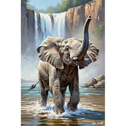 Wooden Jigsaw Puzzle 1000 Piece - Elephants Playing in the Water