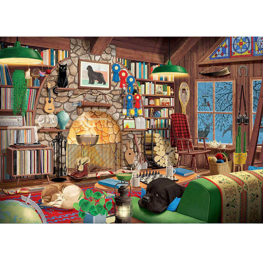 Wooden Jigsaw Puzzle 1000 Piece - Cozy Living Room