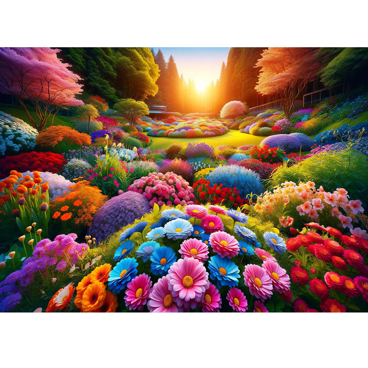 Wooden Jigsaw Puzzle 1000-Piece for Adults – Relaxing Gift Idea & Elegant Home Décor Artwork with Full-Size Poster, Premium Stress Relief Activity - Fantasy Garden - Artisan Puzzles