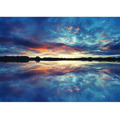 Wooden Jigsaw Puzzle 1000-Piece for Adults – Relaxing Gift Idea & Elegant Home Décor Artwork with Full-Size Poster, Premium Stress Relief Activity - Sunset dusk
