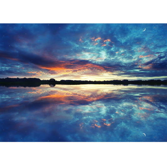 Wooden Jigsaw Puzzle 1000-Piece for Adults – Relaxing Gift Idea & Elegant Home Décor Artwork with Full-Size Poster, Premium Stress Relief Activity - Sunset dusk