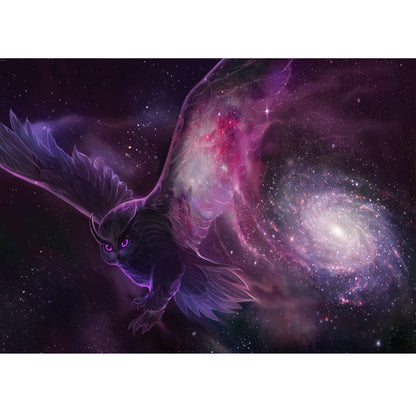 Wooden Jigsaw Puzzle 1000-Piece for Adults – Relaxing Gift Idea & Elegant Home Décor Artwork with Full-Size Poster, Premium Stress Relief Activity - Starlight Owl