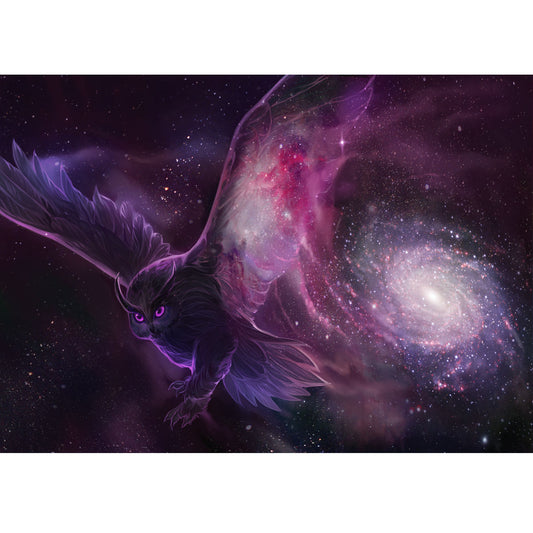 Wooden Jigsaw Puzzle 1000-Piece for Adults – Relaxing Gift Idea & Elegant Home Décor Artwork with Full-Size Poster, Premium Stress Relief Activity - Starlight Owl