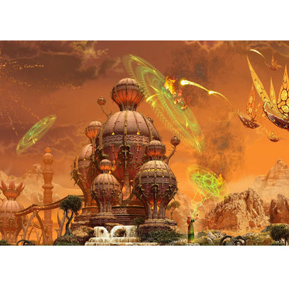 Wooden Jigsaw Puzzle 1000-Piece for Adults – Relaxing Gift Idea & Elegant Home Décor Artwork with Full-Size Poster, Premium Stress Relief Activity - Alien Palace