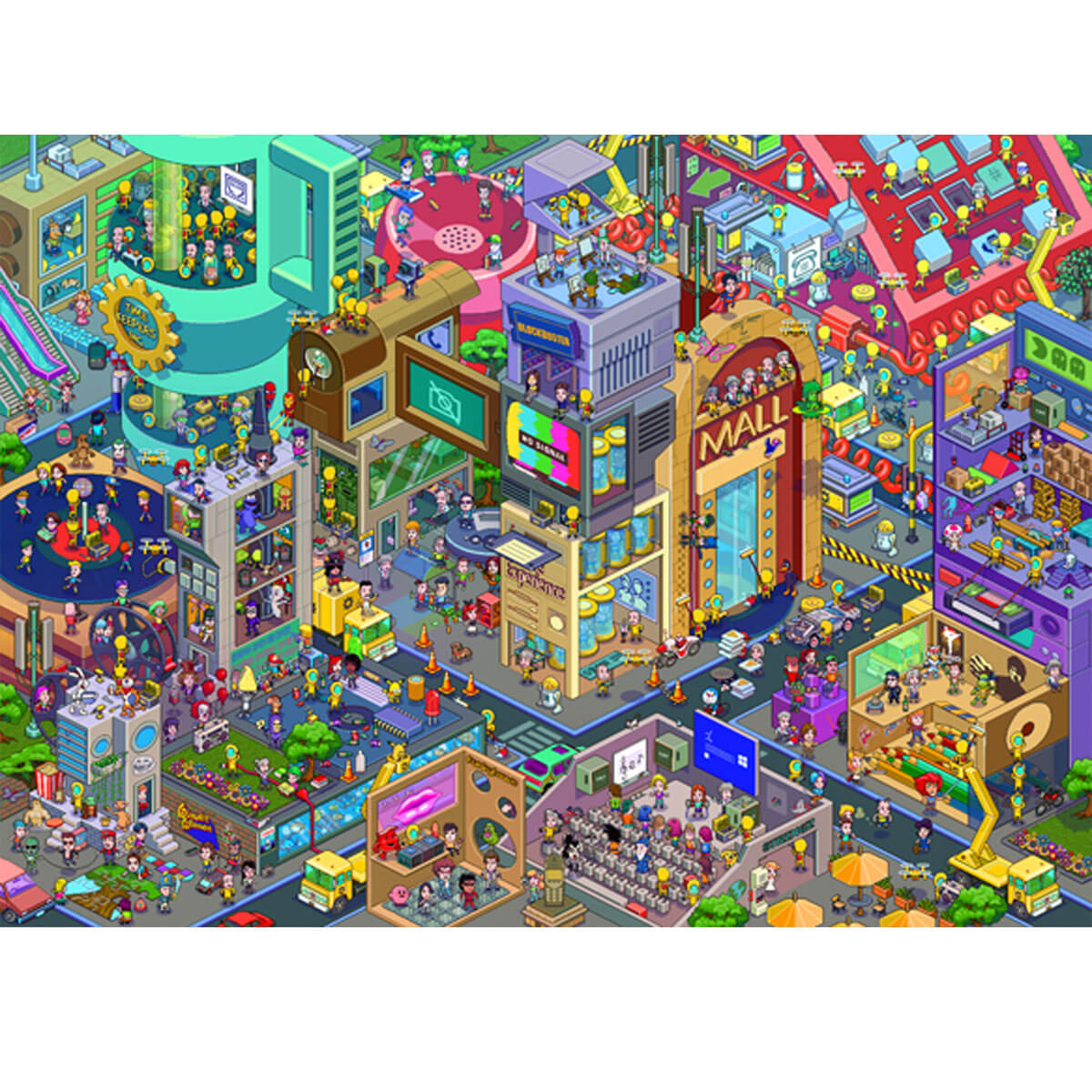 Wooden Jigsaw Puzzle 1000-Piece for Adults – Relaxing Gift Idea & Elegant Home Décor Artwork with Full-Size Poster, Premium Stress Relief Activity - Punk City