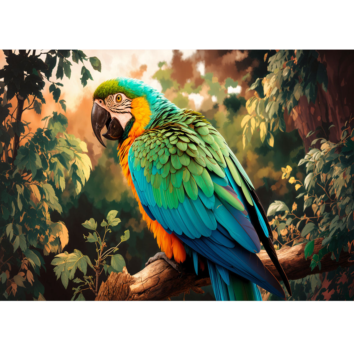 Wooden Jigsaw Puzzle 1000-Piece for Adults – Relaxing Gift Idea & Elegant Home Décor Artwork with Full-Size Poster, Premium Stress Relief Activity - Parrot Resting