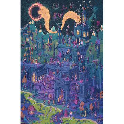 Wooden Jigsaw Puzzle 1000-Piece for Adults – Relaxing Gift Idea & Elegant Home Décor Artwork with Full-Size Poster, Premium Stress Relief Activity - Monster Castle