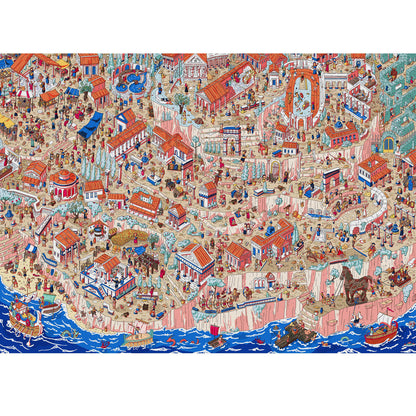 Wooden Jigsaw Puzzle 1000-Piece for Adults – Relaxing Gift Idea & Elegant Home Décor Artwork with Full-Size Poster, Premium Stress Relief Activity - The coastal town