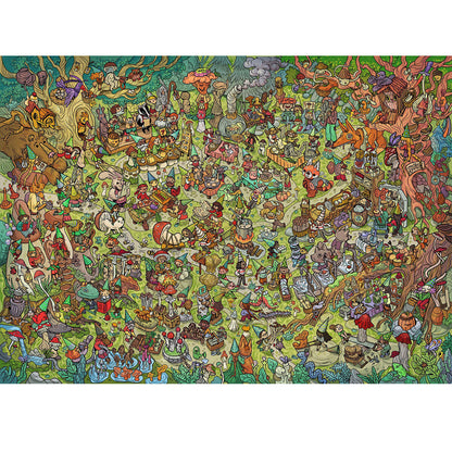 Wooden Jigsaw Puzzle 1000-Piece for Adults – Relaxing Gift Idea & Elegant Home Décor Artwork with Full-Size Poster, Premium Stress Relief Activity - Forest Picnic