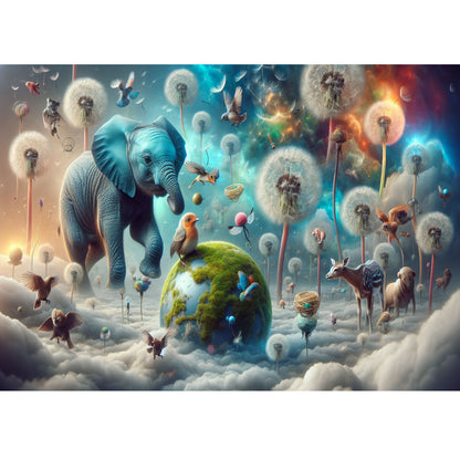 Wooden Jigsaw Puzzle 1000-Piece for Adults – Relaxing Gift Idea & Elegant Home Décor Artwork with Full-Size Poster, Premium Stress Relief Activity - Dandelion World