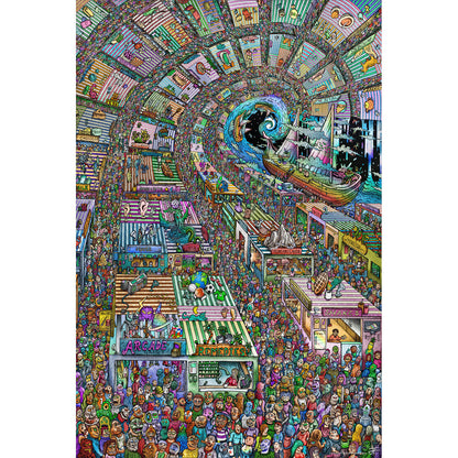 Wooden Jigsaw Puzzle 1000 Piece - Bustling Market