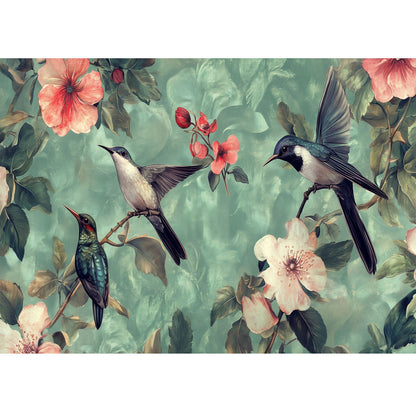 Wooden Jigsaw Puzzle 1000-Piece for Adults – Relaxing Gift Idea & Elegant Home Décor Artwork with Full-Size Poster, Premium Stress Relief Activity - Hummingbird