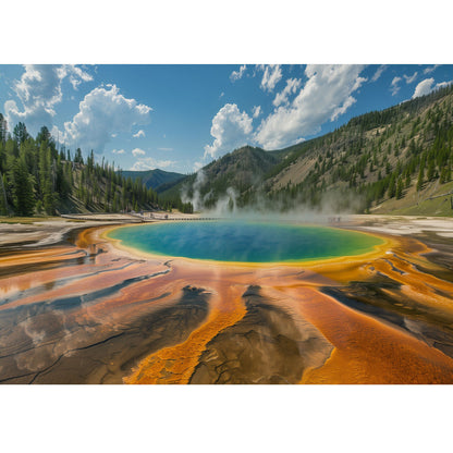 Wooden Jigsaw Puzzle 1000-Piece for Adults – Relaxing Gift Idea & Elegant Home Décor Artwork with Full-Size Poster, Premium Stress Relief Activity - Yellowstone National Park