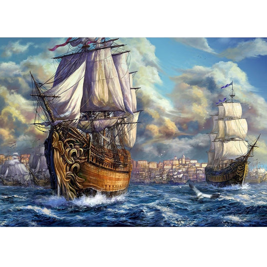 Wooden Jigsaw Puzzle 1000-Piece for Adults – Relaxing Gift Idea & Elegant Home Décor Artwork with Full-Size Poster, Premium Stress Relief Activity - The Dawn of Departure