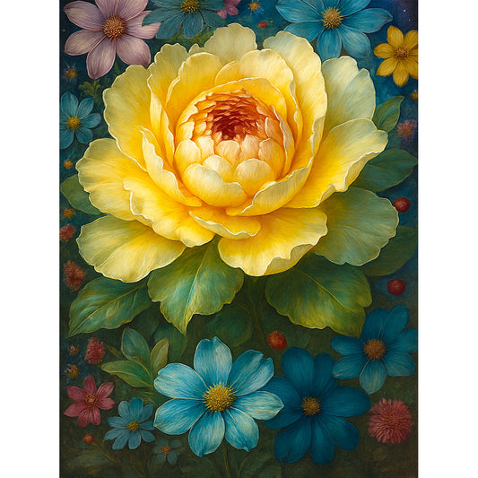 Wooden Jigsaw Puzzle 1000-Piece for Adults – Relaxing Gift Idea & Elegant Home Décor Artwork with Full-Size Poster, Premium Stress Relief Activity - The peonies are in full bloom