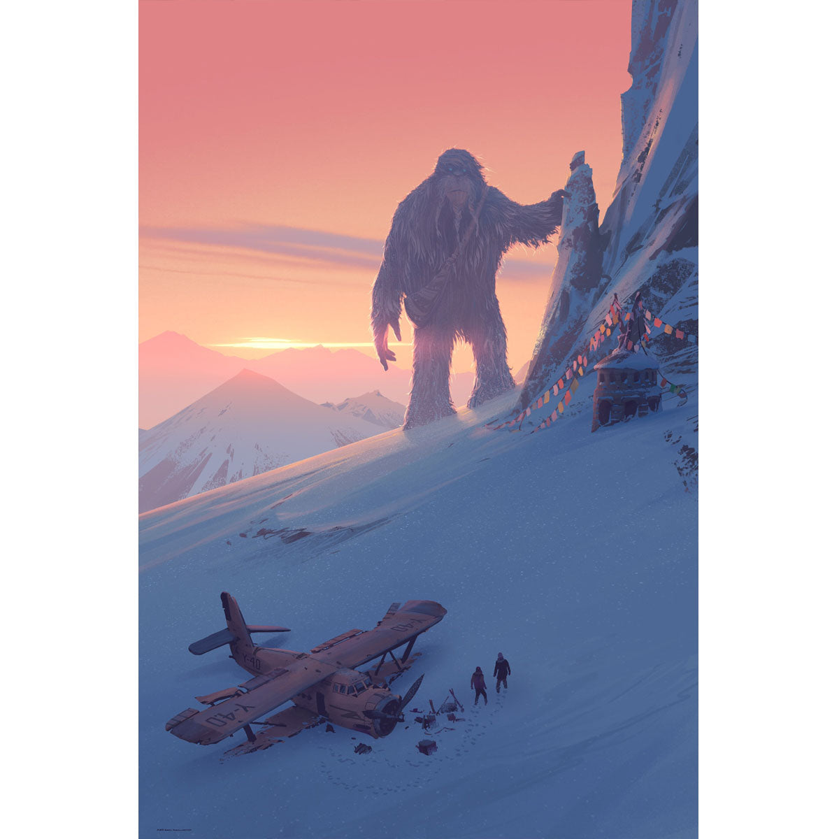 Wooden Jigsaw Puzzle 1000-Piece for Adults – Relaxing Gift Idea & Elegant Home Décor Artwork with Full-Size Poster, Premium Stress Relief Activity - Snow Mountain Giant