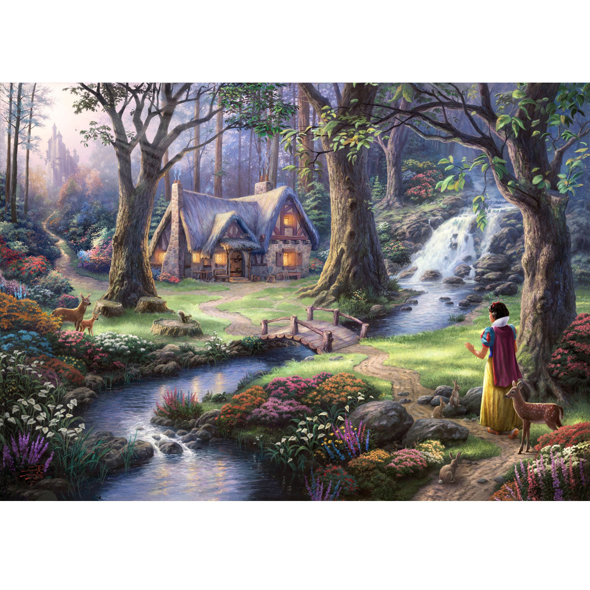 Wooden Jigsaw Puzzle 1000-Piece for Adults – Relaxing Gift Idea & Elegant Home Décor Artwork with Full-Size Poster, Premium Stress Relief Activity - Cabin in the Woods - Artisan Puzzles