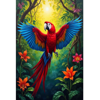 Wooden Jigsaw Puzzle 1000-Piece for Adults – Relaxing Gift Idea & Elegant Home Décor Artwork with Full-Size Poster, Premium Stress Relief Activity - Parrot Spreads Its Wings