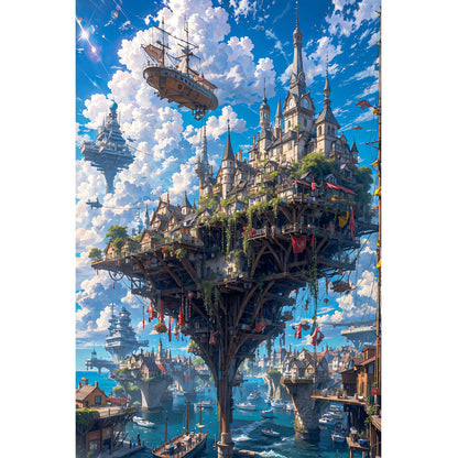 Wooden Jigsaw Puzzle 1000-Piece for Adults – Relaxing Gift Idea & Elegant Home Décor Artwork with Full-Size Poster, Premium Stress Relief Activity - City on the Sea