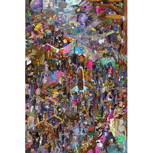 Wooden Jigsaw Puzzle 1000-Piece for Adults – Relaxing Gift Idea & Elegant Home Décor Artwork with Full-Size Poster, Premium Stress Relief Activity - Halloween Party