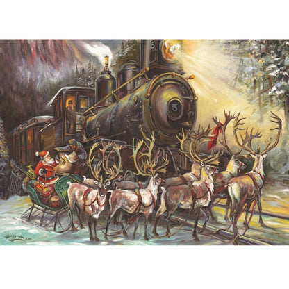 Wooden Jigsaw Puzzle 1000-Piece for Adults – Relaxing Gift Idea & Elegant Home Décor Artwork with Full-Size Poster, Premium Stress Relief Activity - Oil Painting - Santa Claus Lost - Artisan Puzzles