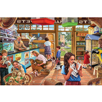 Wooden Jigsaw Puzzle 1000 Piece - Playtime at the Pet Store