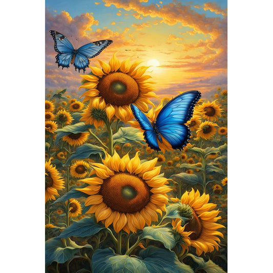 Wooden Jigsaw Puzzle 1000 Piece - Sunflowers and Butterflies