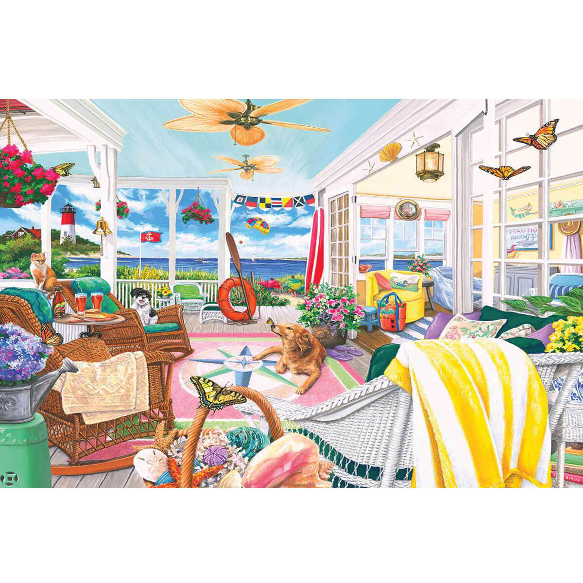 Wooden Jigsaw Puzzle 1000 Piece - Summer Balcony