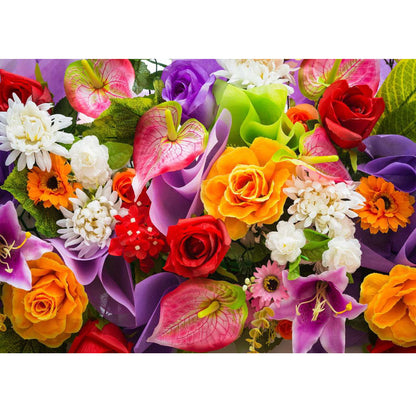 Wooden Jigsaw Puzzle 1000-Piece for Adults – Relaxing Gift Idea & Elegant Home Décor Artwork with Full-Size Poster, Premium Stress Relief Activity - Vibrant Flowers