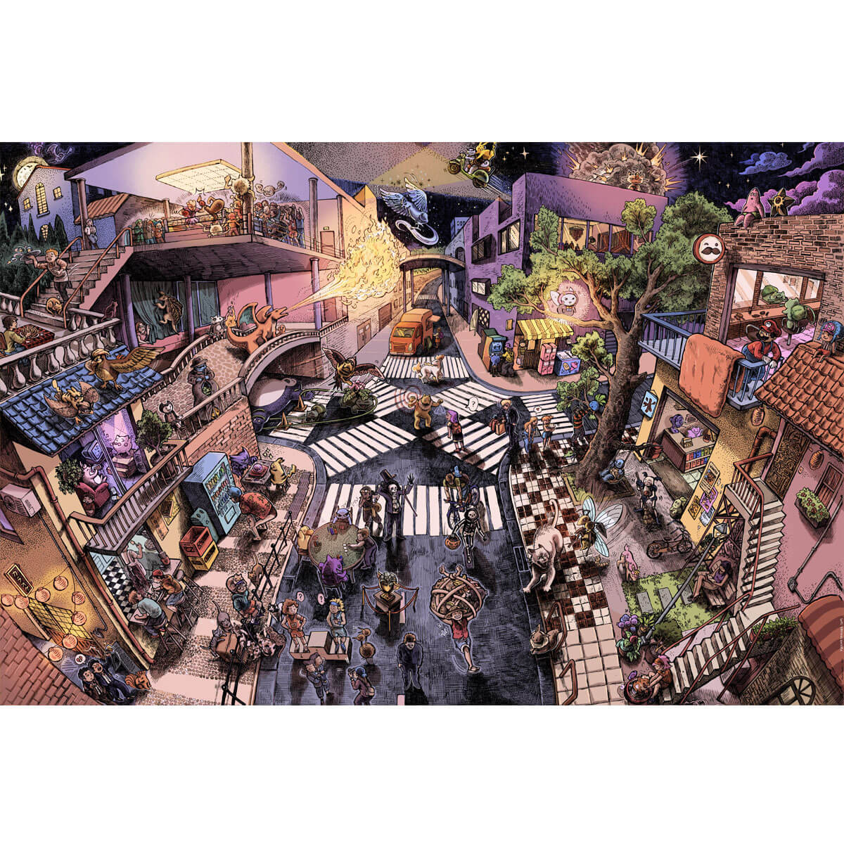 Wooden Jigsaw Puzzle 1000 Piece - Fantasy Town
