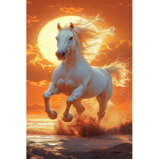 Wooden Jigsaw Puzzle 1000 Piece - A Galloping Steed at Sunset