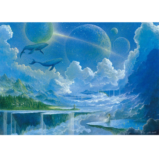 Wooden Jigsaw Puzzle 1000-Piece for Adults – Relaxing Gift Idea & Elegant Home Décor Artwork with Full-Size Poster, Premium Stress Relief Activity - Fantasy Planet - Artisan Puzzles