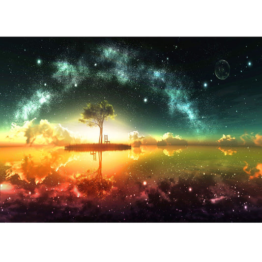 Wooden Jigsaw Puzzle 1000-Piece for Adults – Relaxing Gift Idea & Elegant Home Décor Artwork with Full-Size Poster, Premium Stress Relief Activity - Mirror Image of Tree and Chair